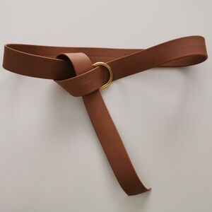 B-Low the Belt Tan Belt with Gold Ring One Size Adjustable Sizing